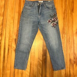 Embroidered Blue Jeans for Women